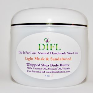 Light Musk & Sandalwood Whipped Shea Body Butter 4 oz.