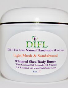 Light Musk & Sandalwood Whipped Shea Body Butter 4 oz.
