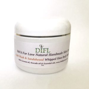 Light Musk & Sandalwood Whipped Shea Body Butter 2 oz.